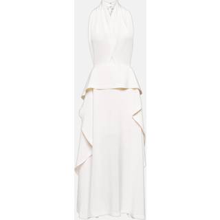 Victoria Beckham Cutout halterneck satin and crÃªpe gown - white - L