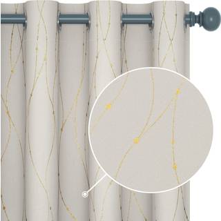 Deconovo Blackout -gardiner til glidende glasdør 108 tommer længde Sæt på 2 - Termisk isolerede gardiner Vindue Trykt gardiner til Hall Room (52