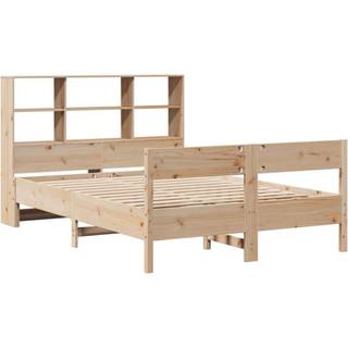 seng med reol uden madras 135x190 cm massivt fyrretræ