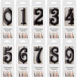 Ph.d.-kage 10-count 0-9 sort nummer fødselsdagslys nummer et fødselsdag sort nummer stearfart fest fejring baby brusere