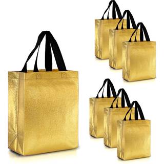 Nush Nush S?t med 30 skinnende guldgaveposer med h?ndtag Guld Genanvendelige gaveposer Bulk Medium Size - Til bachelorette Brudepiger F?dselsdag