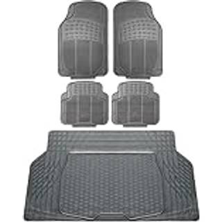 FH Group Automotive Floor Mats - Tungt gummi All Weather Protection Universal Fit Full Set Floor Mats and Cargo Mat Climaproof Semi Custom Trimma