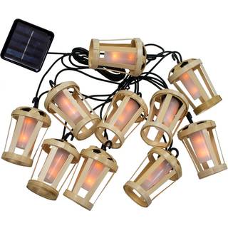 Newgarden Hiama LED-lyskæde solcelle, 10 lyskilder, Lyst træ, Bambus