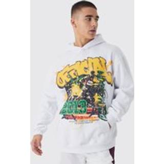 Mens White Regular Fit Large Scale Official 2013 Sports Graphic Hoodie
