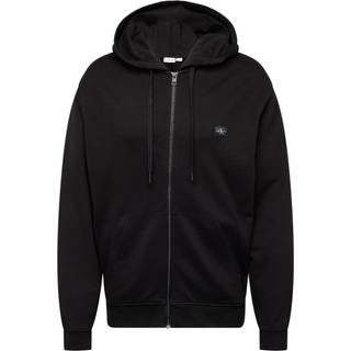 Cotton Terry Zip Up Hoodie - Black - S