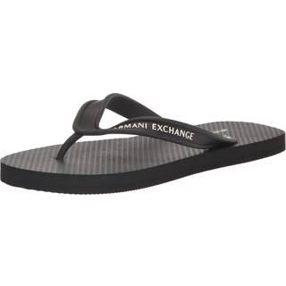 Armani Exchange Logo Flip Flops Black