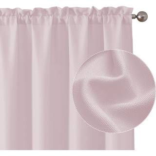 Chyhomenyc Bennet Blush Pink Curtains 84 tommer lange 2 paneler Faux Linnedstruktureret semi -ren lys Filtrerende blødt luftigt privatlivets bond