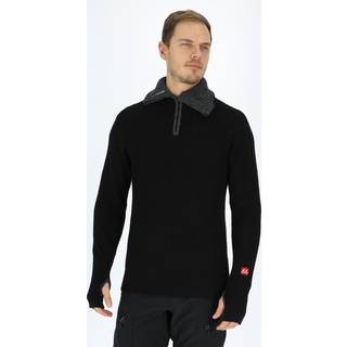 Ulvang Rav sweater w/zip uldtrøje-black/charcoal melange-XS