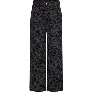 Co'couture Zebracc Grey Wide Pant Bukser 31331 96-Black (MEDIUM)
