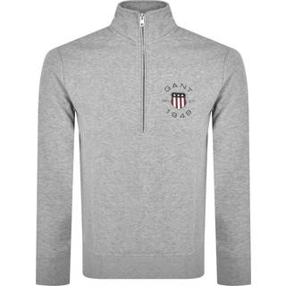 Gant Shield Logo Half Zip Sweatshirt Grey