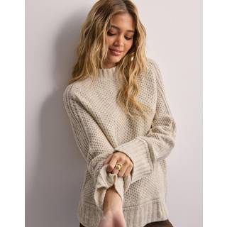 Pieces - Beige - Pcnonna Ls O-Neck Knit Mm Bc - Large