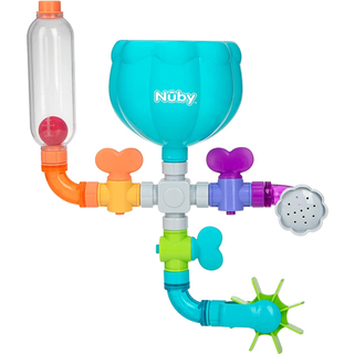 Nuby Wacky Waterworks Pipes Bath Toy - Baby Bathtub Toy med interaktiva funktioner för kognitiv utveckling