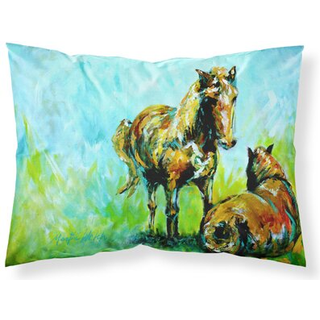 """" Caroline's Treasures MW1126Pillowcase Horse Grasing Moisture Wicking Fabric Standard Pillowcase Large Multicolor """"