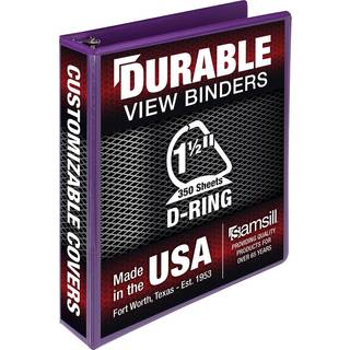 Samsill holdbart 1,5 tommer ringbind lavet i USA D-ringbind, der kan tilpasses klart visningsomslag Lilla Holder 350 sider