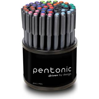 Linc Pentonic Multicolor Premium Ball Point Pen 1,0 mm 50-count + pen-arrang?r til skrivebord | Medium Point Featherlite Feel Easy Flow Ink Techn