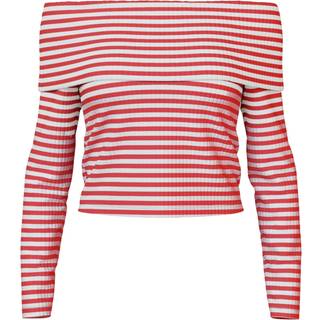 PIECES dame top PCLAYA - Bright White High risk red - S