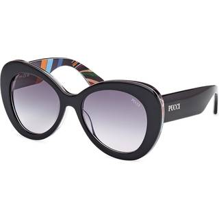 Emilio Pucci Kvinde EP0232 05W Solbriller Acetat Sort Blå Rund Normal