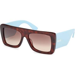 Emilio Pucci Kvinde EP0230 53F Solbriller Acetat Havana Brun Firkantet Normal