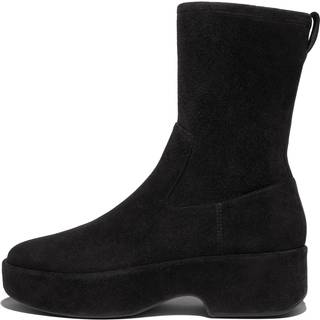FitFlop FitFlop F-Luma Stretch Suede Demi Wedge Mid Calf Black Boots