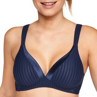 Naturana Everyday Wednesday Striped Soft Bra - Navy-2 - C 75