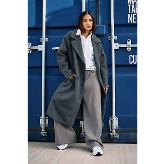 PixieGirl Petite PixieGirl Petite Grey Formal Midi Coat