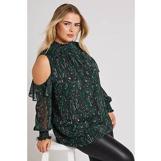 Yours Curve Yours Curve London Cold Shoulder Shirred Detail Bluser