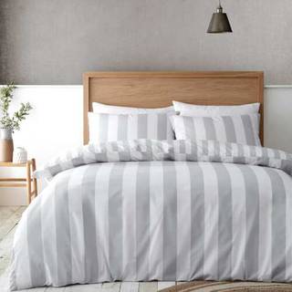 Catherine Lansfield Catherine Lansfield Silver Grey Cove Stripe Reversible Duvet Cover Set