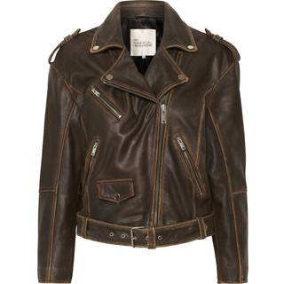 My Essential Wardrobe Mwgilo Leather Jacket Jakker 10704658 Brown Retro Wash (34)