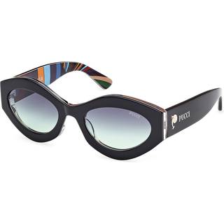 Emilio Pucci Kvinde EP0227 01B Solbriller Acetat Sort Røg Geometrisk Normal