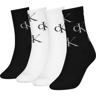 Calvin Klein 4-pak Women Aop Socks Gift Box - Black/White - One Size * Kampagne *