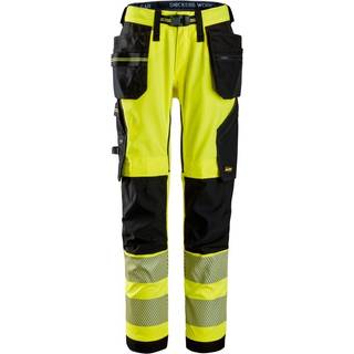 Snickers 6943 high-vis stretch arbejdsbukser med hylsterlommer, klasse 2 gul/sort 144