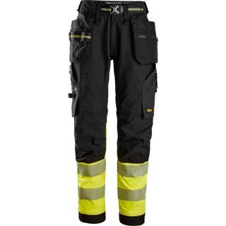 Snickers 6934 high-vis stretch arbejdsbukser med hylsterlommer, klasse 1 sort/gul 270