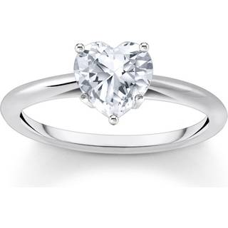 Thomas Sabo TR2476-051-14-56 Silberner Ring mit Weißem Stein in Herzform Damen