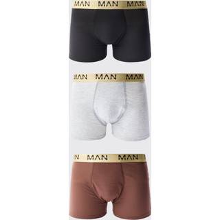 Mens Multi 3 Pack Man Dash Gold Waistband Boxers