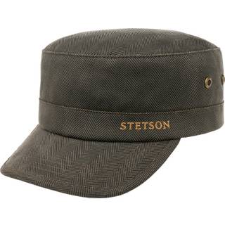 Stetson Army Cap Herringbone Vintage, brun-L