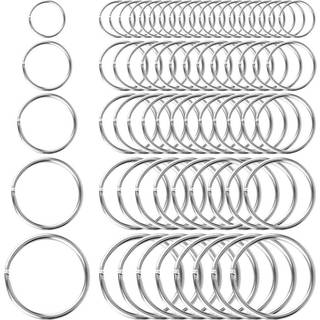 Selizo 200pcs Split Key Rings Bulk til n?glering og h?ndv?rk (5 st?rrelse)