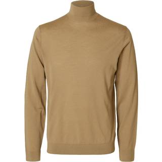 Selected Tray LS Merino Knit Roll Neck Kelp