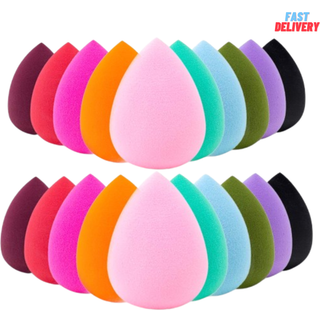 Ajoke 10 pcs perfekt makeup svamp s?t blender fejlfri til flydende flerfarvet sk?nhedsmakeup svampe