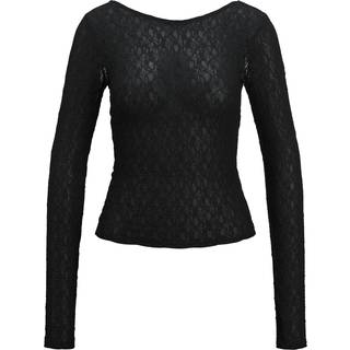 JJXX - Sort - Jxleah Lace Str Ls Deep Back Top Jr - Large
