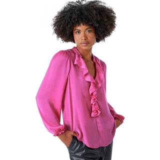 Roman Roman Satin Flæsekant Halsbluse