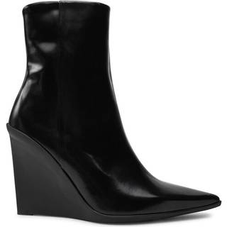 Leather Wedge Ankle Boots - Black - EU 37