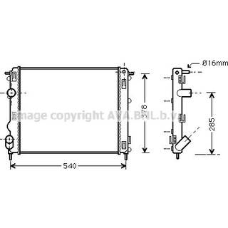 PRASCO RTA2272 Radiator Aluminium, Mekanisk fuget køleripper