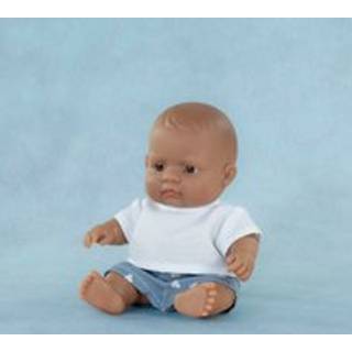 Miniland Baby Doll Hispanic Boy 8 1/4 tum i Polybag. Tillverkad i Spanien med vaniljedoft. Anatomiskt korrekt. My Friends & Me Collection