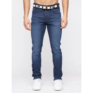 Crosshatch Herre Barbeck Slim Fit Jeans Mørk Vask