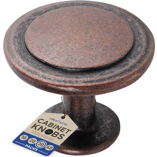 LifeMaster 30stcs olie gnidet bronze kabinetsknapper - moderne design rustbeskyttet finish Stærk zinklegeringskonstruktion - Komplet med 60 skrue