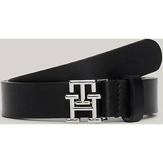 TH Emblem Plaque Leather Belt