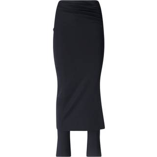 AlaÃ¯a Ruched wool-blend skirt pants - black - S
