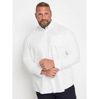 BadRhino Big & Tall BadRhino Big & Tall White Premium Long Sleeve Oxford 100% Cotton Shirt