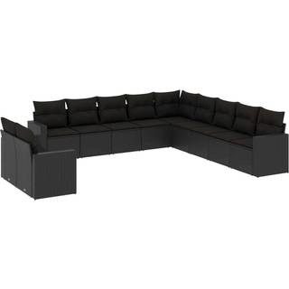 Sofasæt Til Haven 12 Dele Med Hynder Polyrattan - Sort / Uden bord