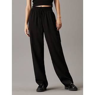 Satin Utility Cargo Pants - Black - XXXL